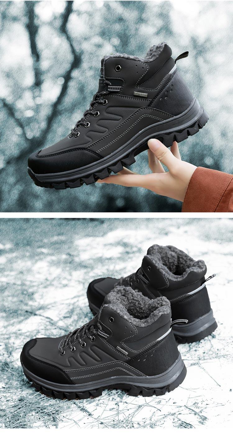 Winter Men's Plush Warm Snow Boots Waterproof Outdoor