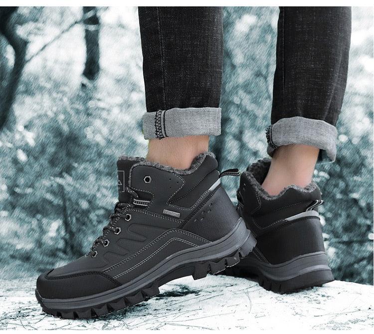 Winter Men's Plush Warm Snow Boots Waterproof Outdoor