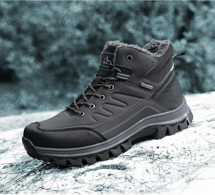 Winter Men's Plush Warm Snow Boots Waterproof Outdoor