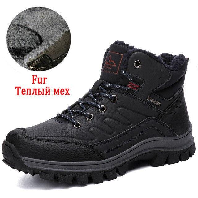 Winter Men's Plush Warm Snow Boots Waterproof Outdoor