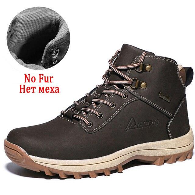 Winter Men's Plush Warm Snow Boots Waterproof Outdoor