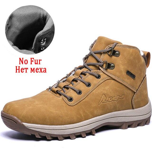 Winter Men's Plush Warm Snow Boots Waterproof Outdoor