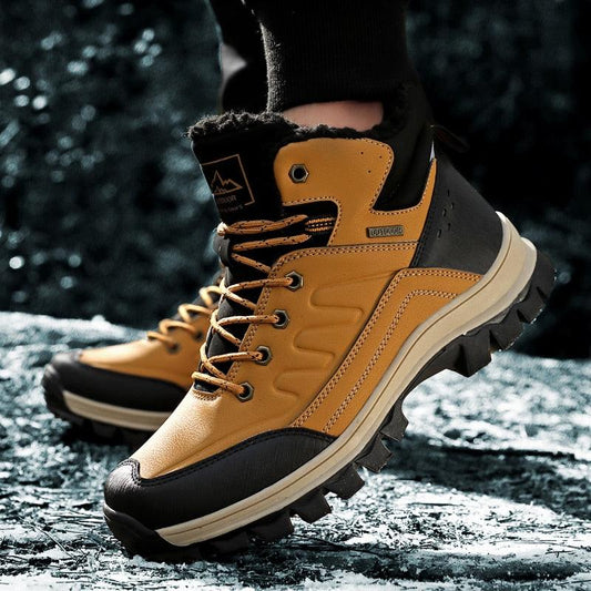 Winter Men's Plush Warm Snow Boots Waterproof Outdoor