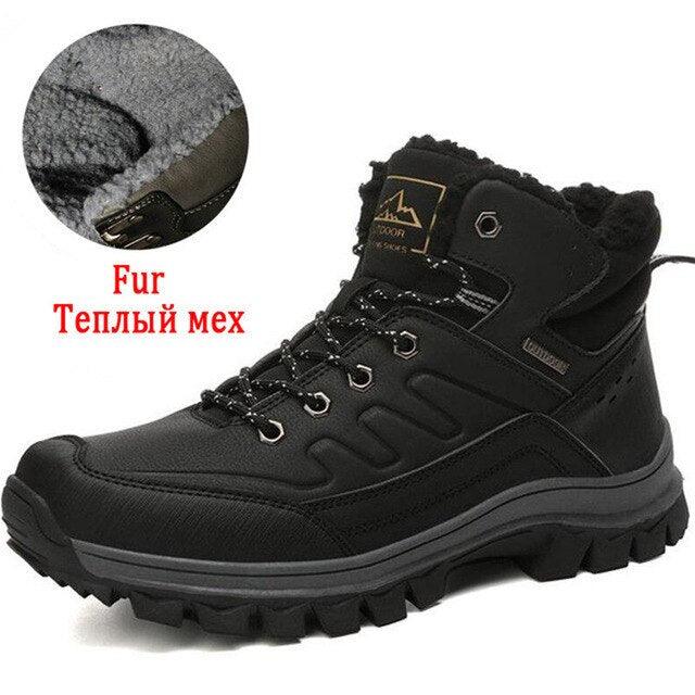 Winter Men's Plush Warm Snow Boots Waterproof Outdoor