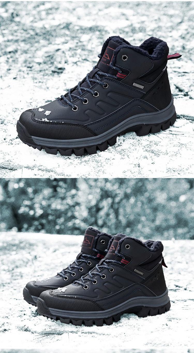 Winter Men's Plush Warm Snow Boots Waterproof Outdoor