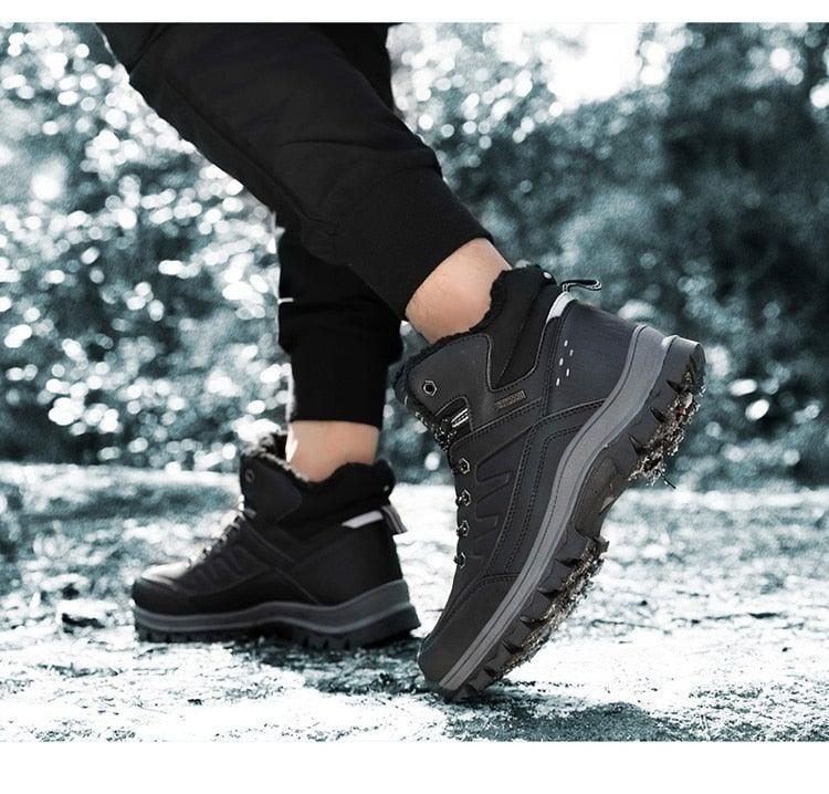 Winter Men's Plush Warm Snow Boots Waterproof Outdoor