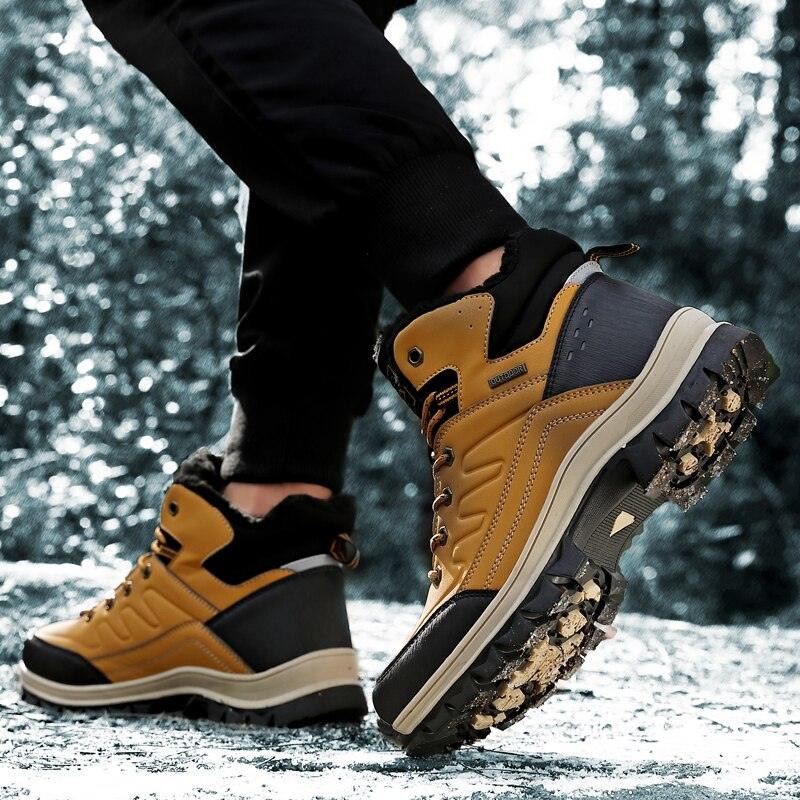 Winter Men's Plush Warm Snow Boots Waterproof Outdoor