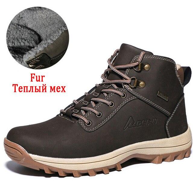 Winter Men's Plush Warm Snow Boots Waterproof Outdoor