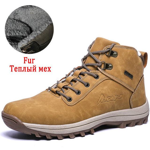 Winter Men's Plush Warm Snow Boots Waterproof Outdoor