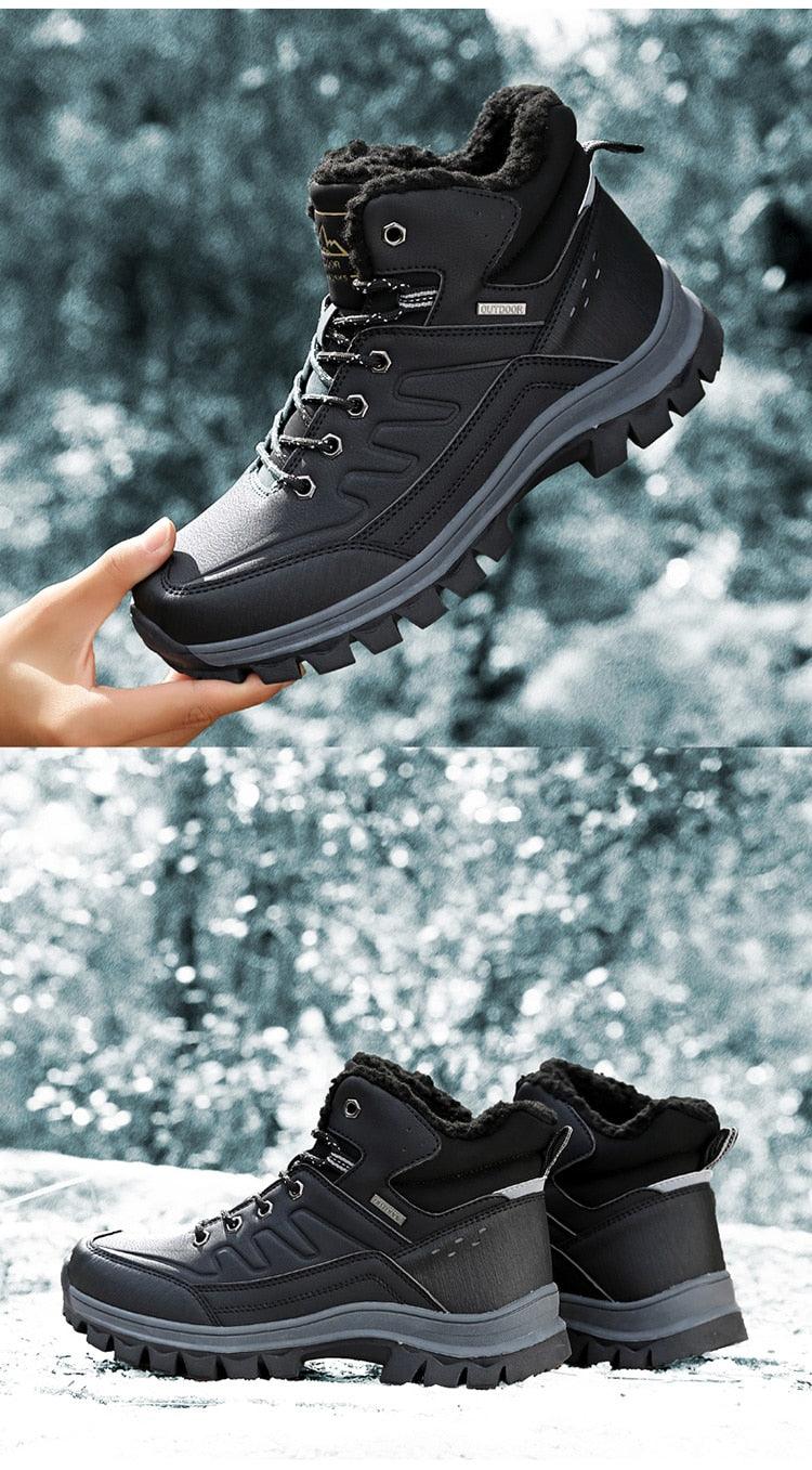 Winter Men's Plush Warm Snow Boots Waterproof Outdoor