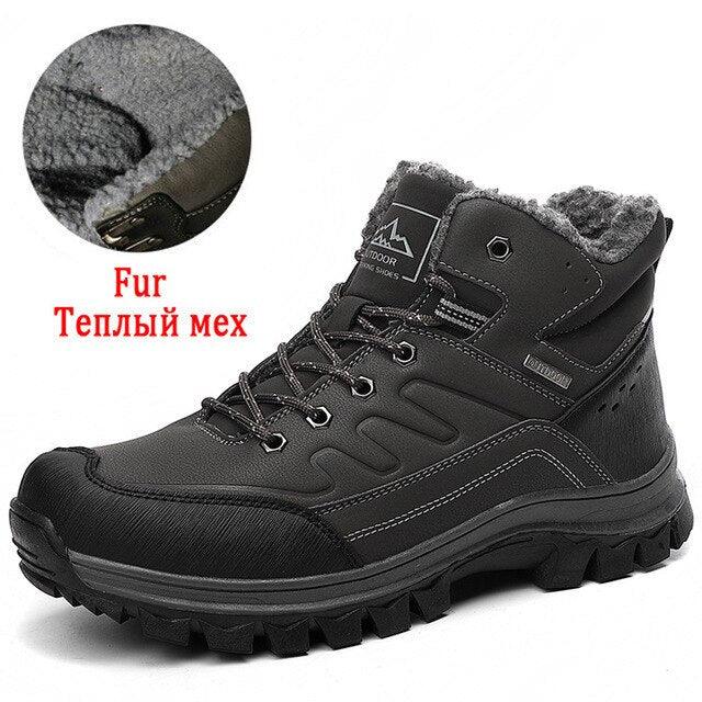 Winter Men's Plush Warm Snow Boots Waterproof Outdoor