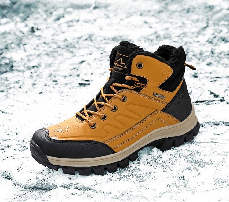 Winter Men's Plush Warm Snow Boots Waterproof Outdoor