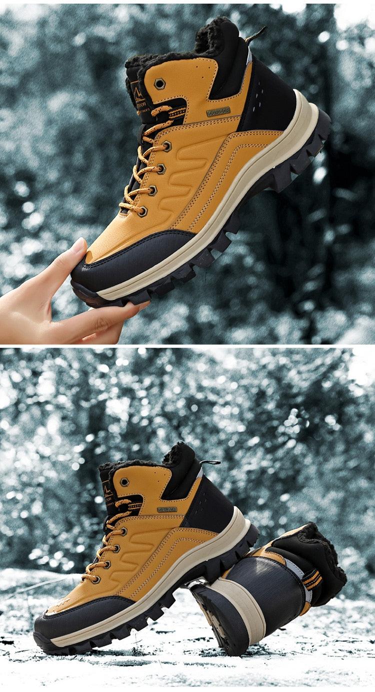Winter Men's Plush Warm Snow Boots Waterproof Outdoor