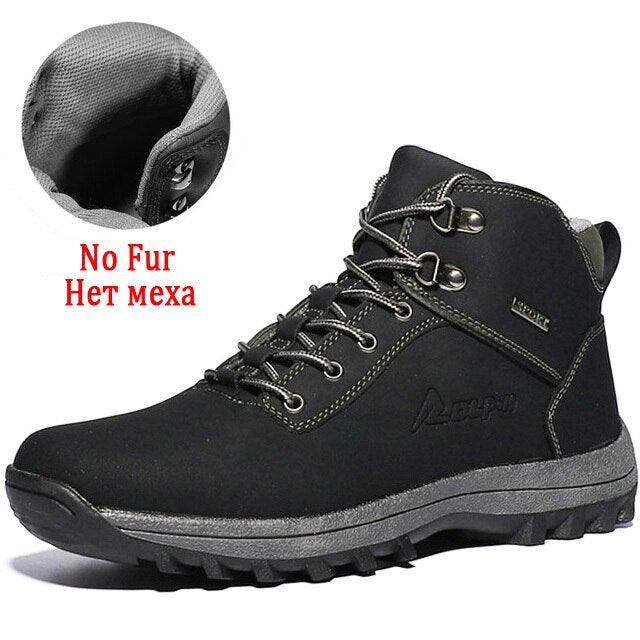 Winter Men's Plush Warm Snow Boots Waterproof Outdoor