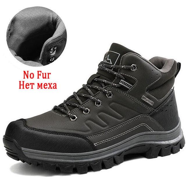 Winter Men's Plush Warm Snow Boots Waterproof Outdoor