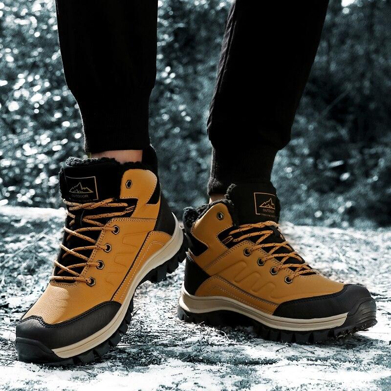 Winter Men's Plush Warm Snow Boots Waterproof Outdoor
