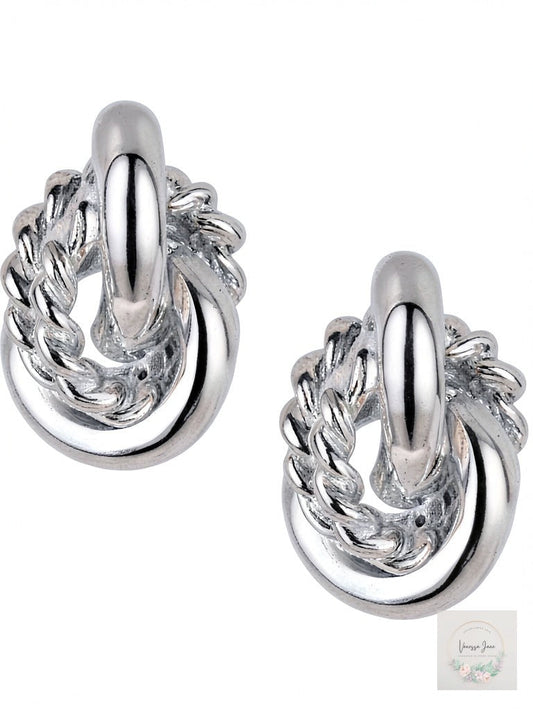 Charter Club Silver-Tone Textured Ring Drop Earrings