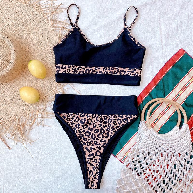 Women Bikinis High Waist Swimwear Ribbed Bikini Swimsuits