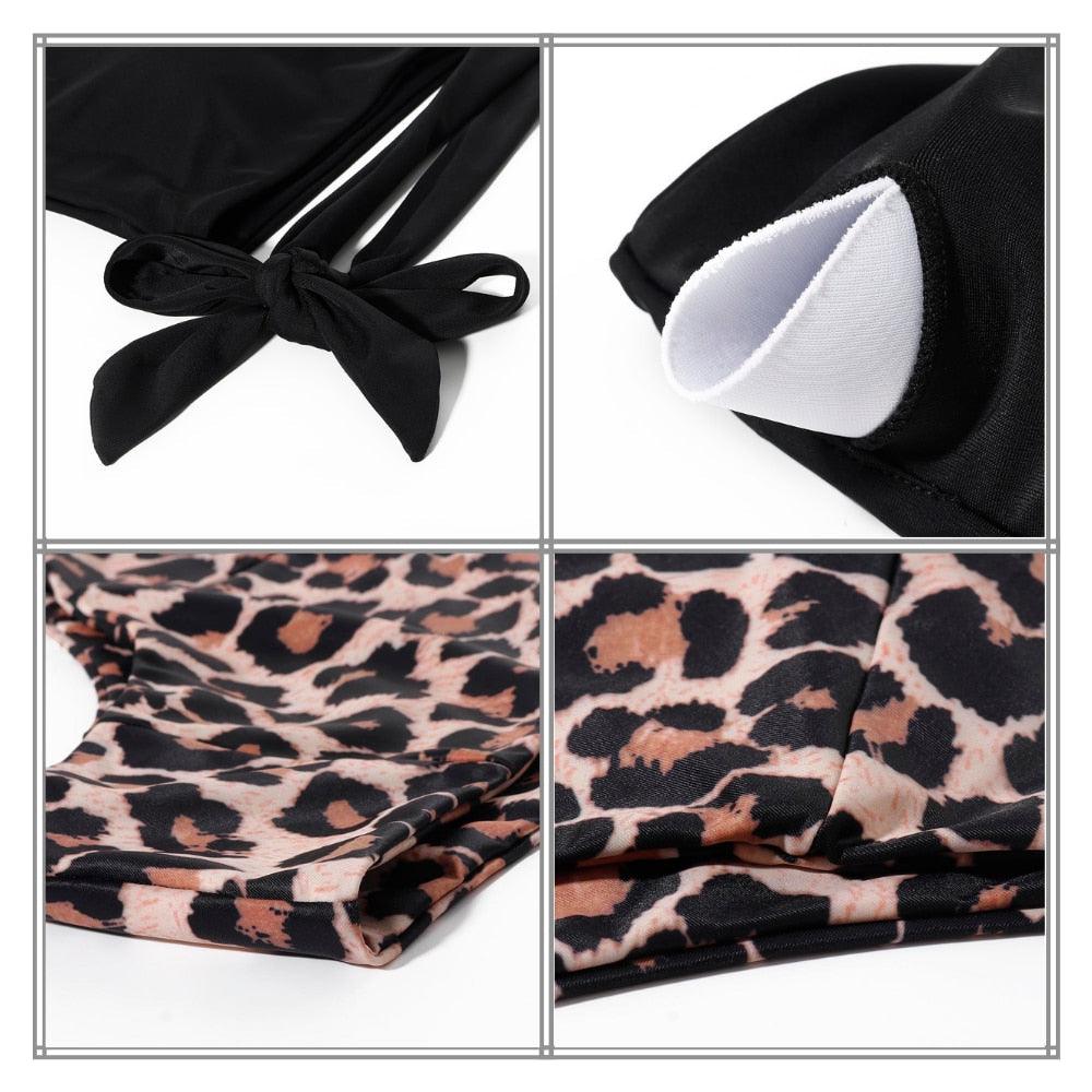 Women Swimsuit Bikini One Shoulder Top High Waist Bottom