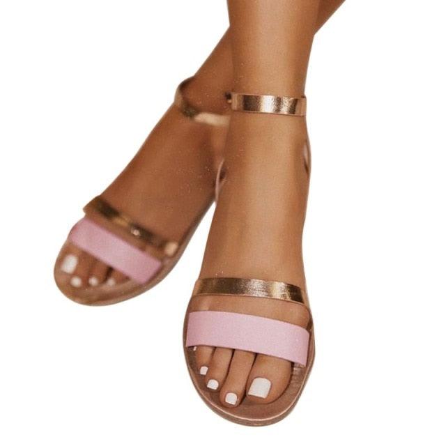 Women Luxury Party Sandals Fashion Summer Casual Black Business Sandals Buckle Straps Beach Shoes Retro Fashion Summer Women Shoes Print Casual Sandals