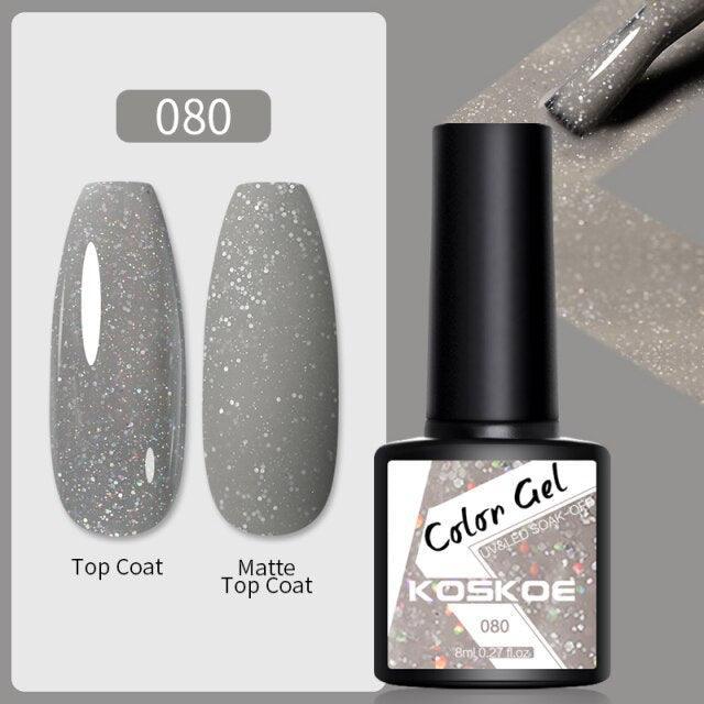 Womens Glossy Colorful 8ml Nail Gel Polish Permanent UV LED Summer Winter High Quality Fashion Design