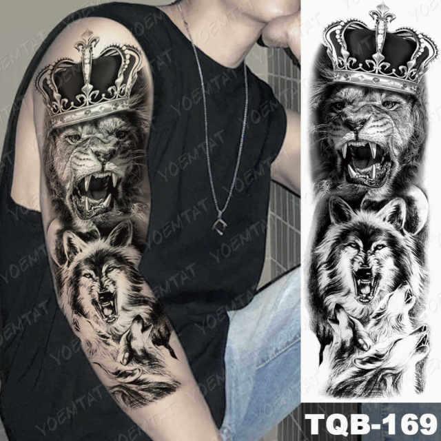 Womens Large Tattoo Eye Lion Waterproof Temporary Sticker Realistic Big Luxury Tattoo Modern Design