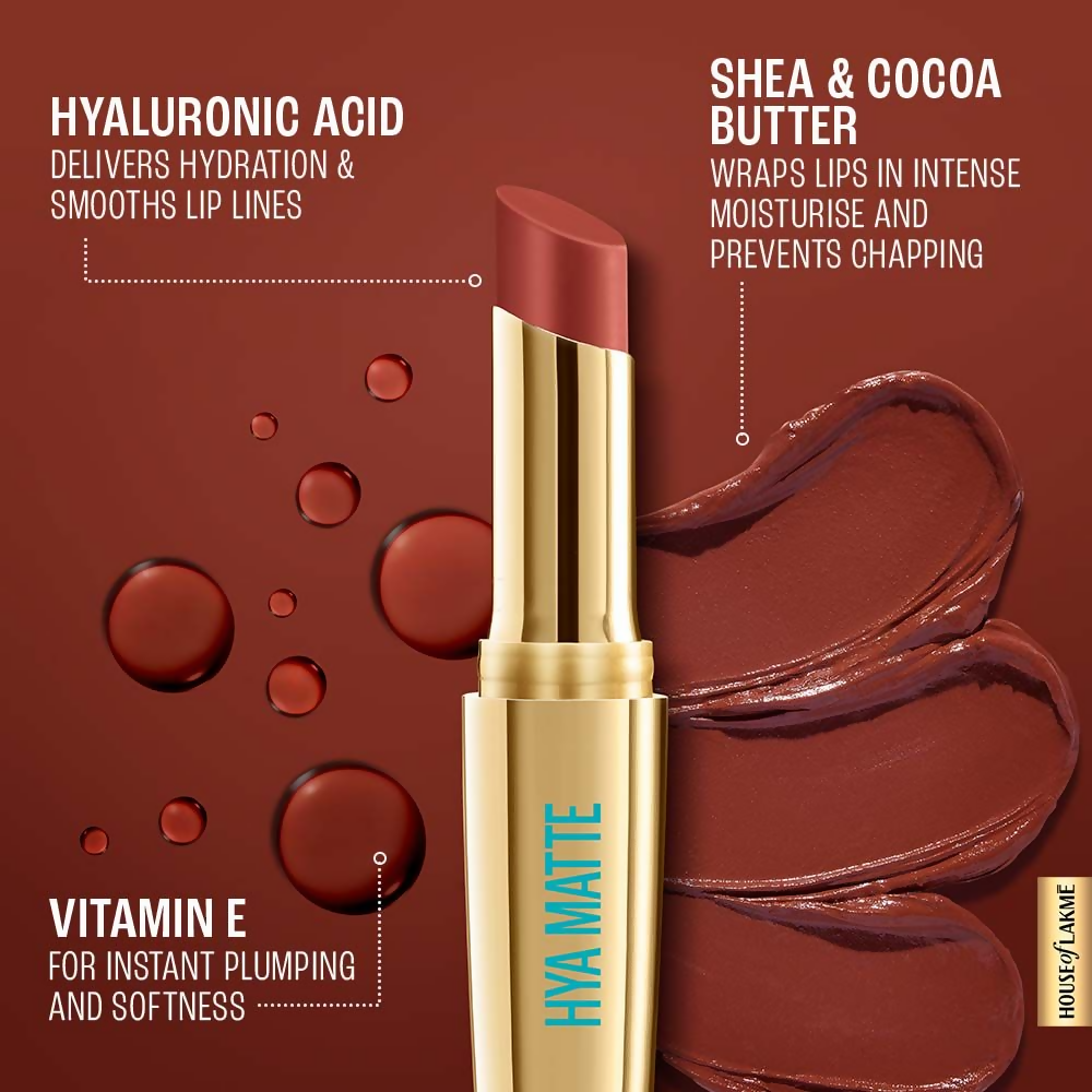 Lakme 9to5 Hya Matte Lipstick - Team Toffee