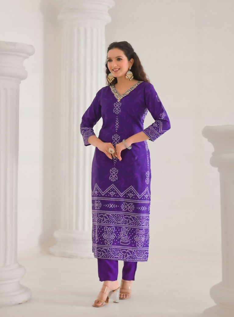 Festive Ethnic French Crepe Blue Stitched Suit With Dupatta - Rashmika