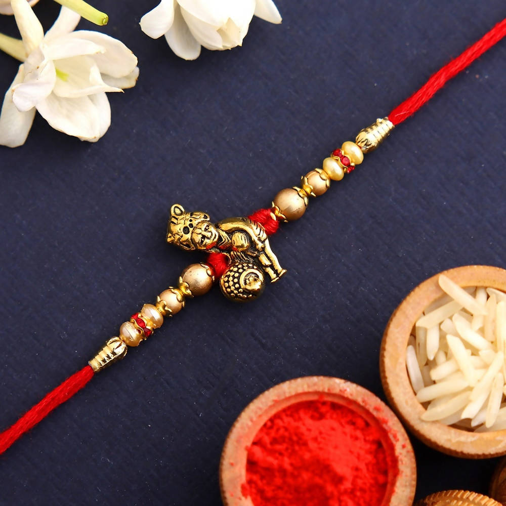 Divine Lord Krishna Pearl Rakhi & Kaju Roll Box