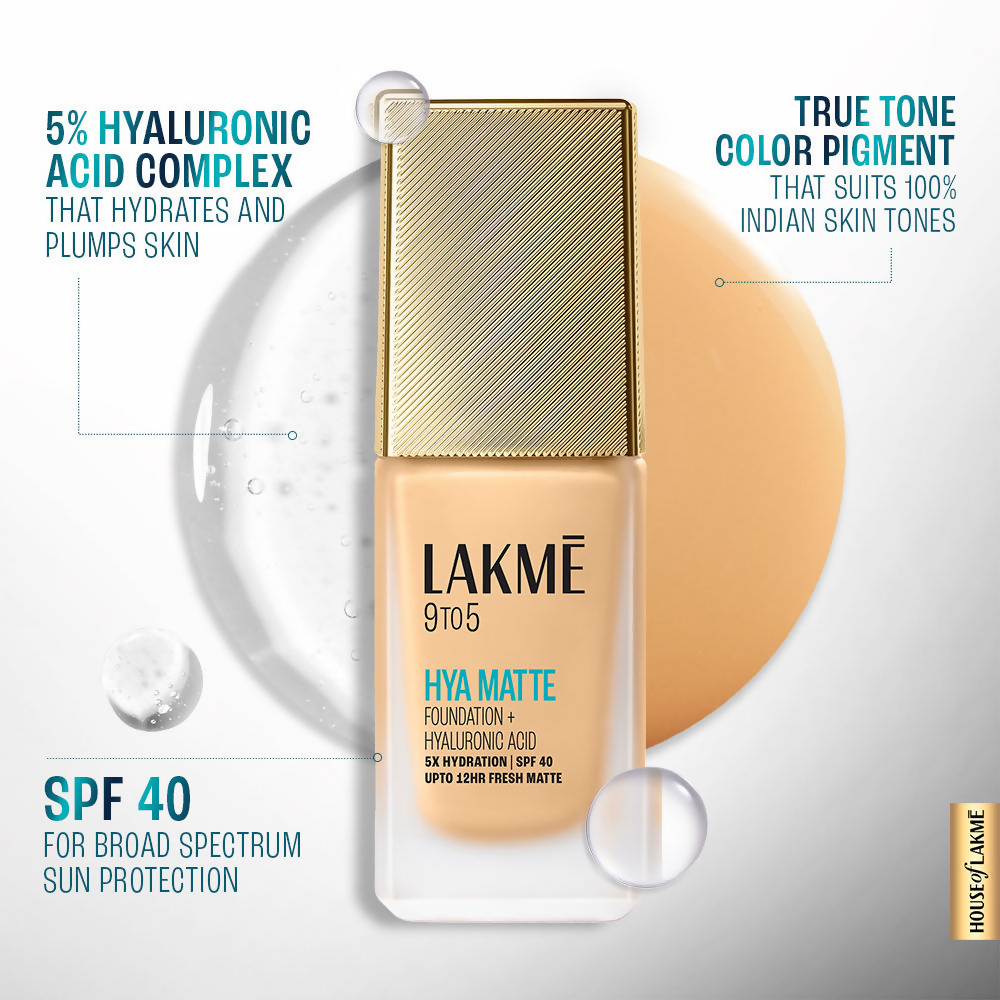 Lakme 9to5 Hya Matte Foundation + Hyaluronic Acid - Cool Mocha
