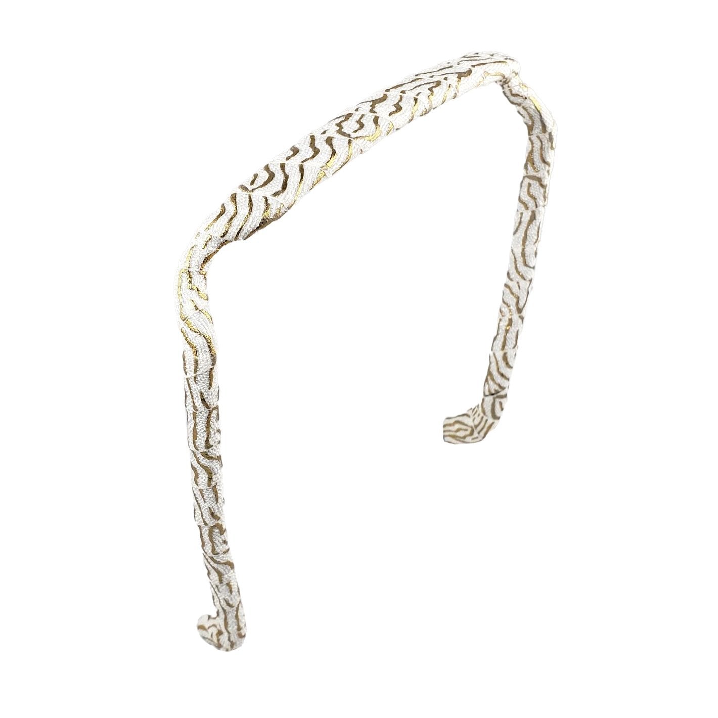 Zebra Gold and White Headband