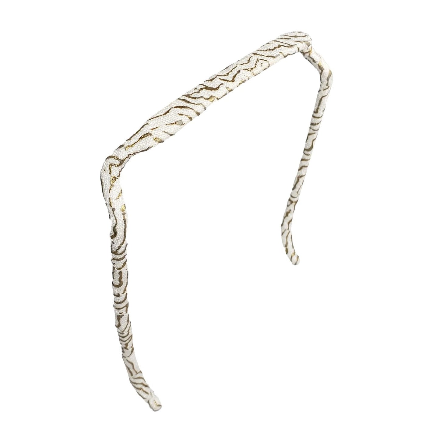 Zebra Gold and White Headband