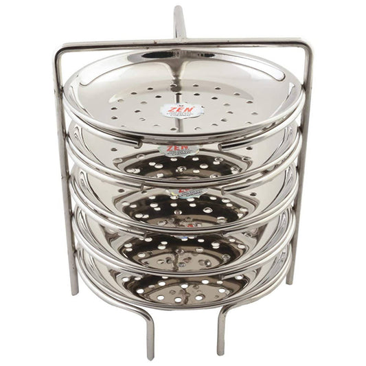 Jain Stainless Steel Idiappam Stand 5 Plates - Silver